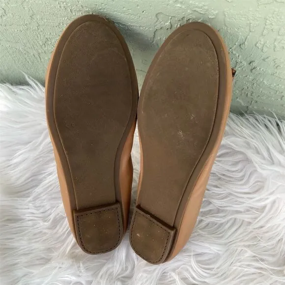 Vionic Women's Ballet Flats Size 9 Tan Snake Print Bow Detail Casual