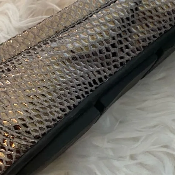 Vionic Women's Loafers Size 9 Gray Snakeskin Print Slip On Flats