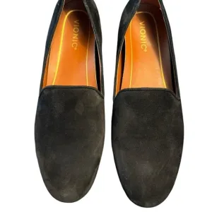 Vionic Womens Velvet Black Slip On Comfort Orthotic Loafers Flats Size 9.5