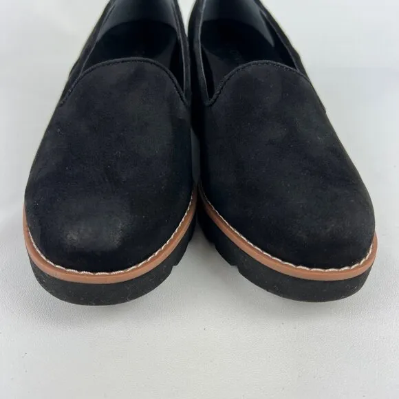 Vionic Womens Willa Wedge Suede Leather Loafer Slip On Comfort Flat Shoes size 8