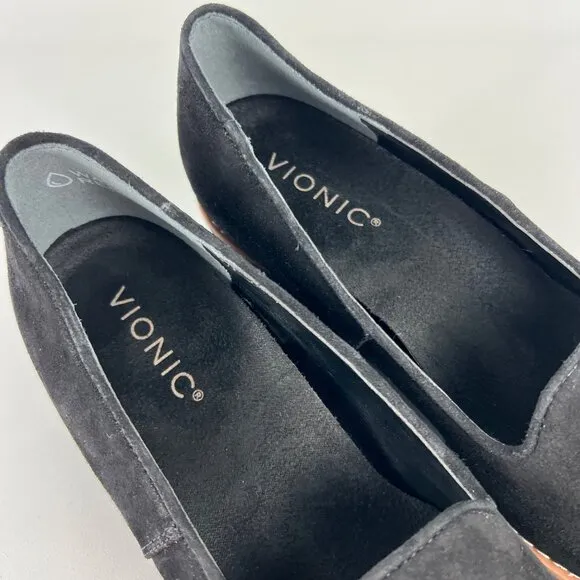 Vionic Womens Willa Wedge Suede Leather Loafer Slip On Comfort Flat Shoes size 8