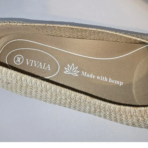 Vivaia Almond Toe Ballet Flat Tamia 2.0 Hemp Woven Comfort Not Worn Size 41/ 9.5