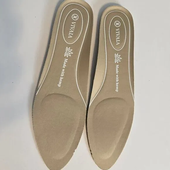 Vivaia Almond Toe Ballet Flat Tamia 2.0 Hemp Woven Comfort Not Worn Size 41/ 9.5