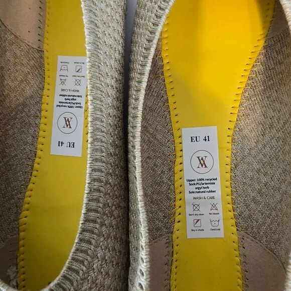 Vivaia Almond Toe Ballet Flat Tamia 2.0 Hemp Woven Comfort Not Worn Size 41/ 9.5