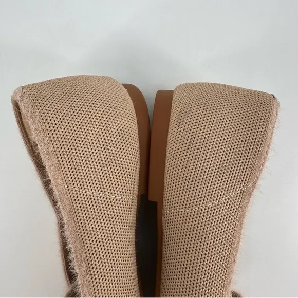 Vivaia Audrey Bear Round Toe Faux Mink Knit Loafers 36.5