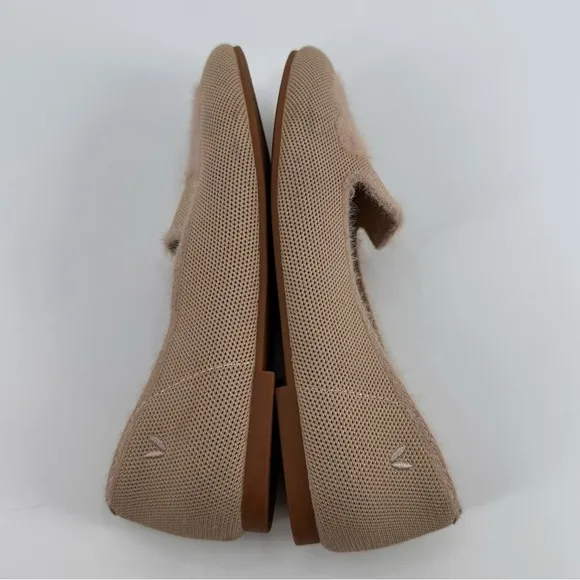 Vivaia Audrey Bear Round Toe Faux Mink Knit Loafers 36.5