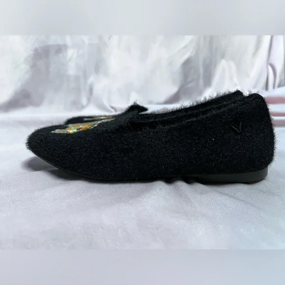 VIVAIA Audrey Round-Toe Faux Mink-Knit Loafers w/ Alpacas, EU 37.5 / US 7, NWOTB