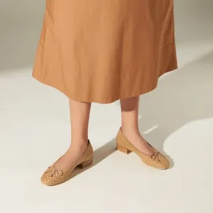 VIVAIA  Ballet Flats Block Heel Comfortable Slip On Shoes Neutral   EU/40 US/9