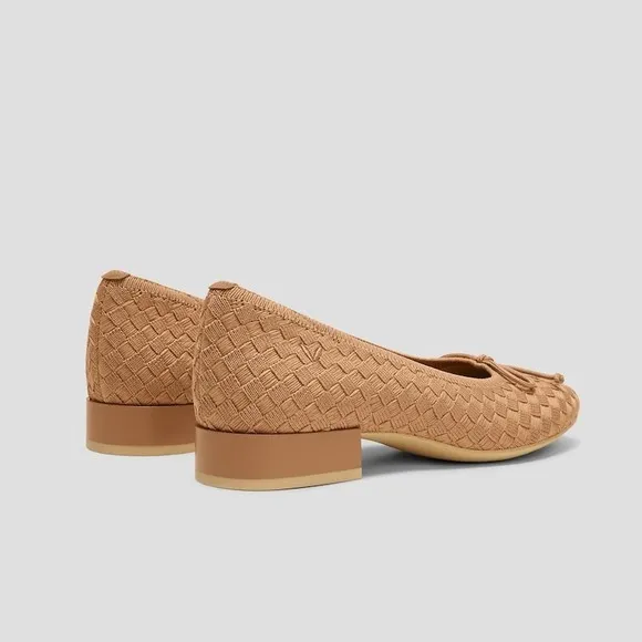 VIVAIA  Ballet Flats Block Heel Comfortable Slip On Shoes Neutral   EU/40 US/9