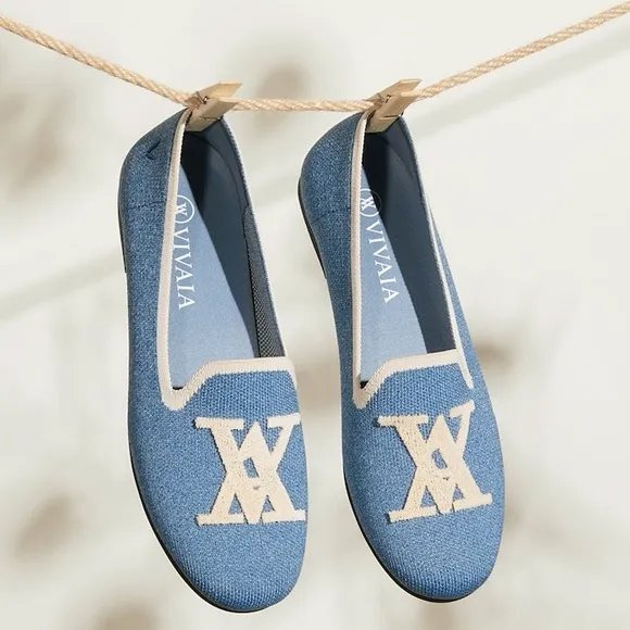 Vivaia Denim Round Toe Knitted Loafers Size 38