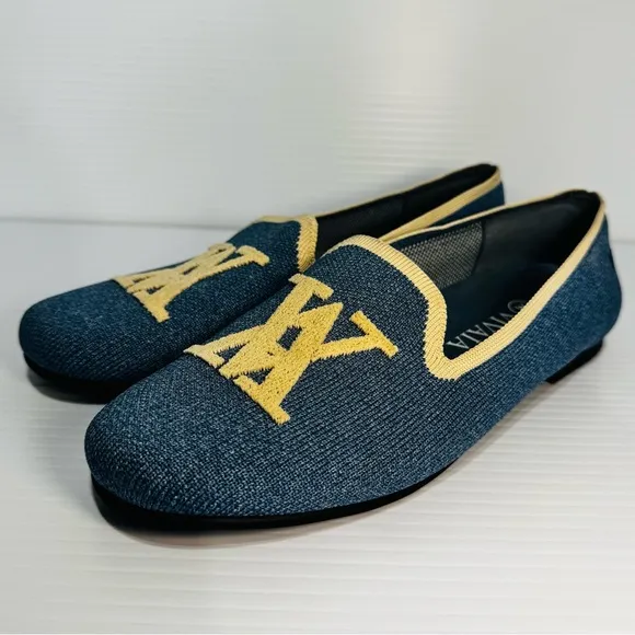 Vivaia Denim Round Toe Knitted Loafers Size 38