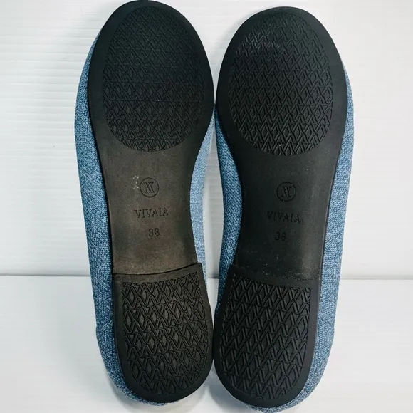 Vivaia Denim Round Toe Knitted Loafers Size 38