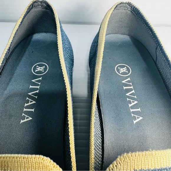 Vivaia Denim Round Toe Knitted Loafers Size 38