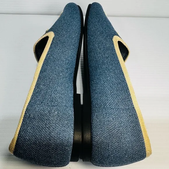 Vivaia Denim Round Toe Knitted Loafers Size 38