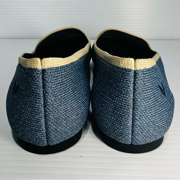 Vivaia Denim Round Toe Knitted Loafers Size 38
