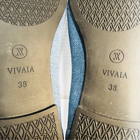 Vivaia Denim Round Toe Knitted Loafers Size 38