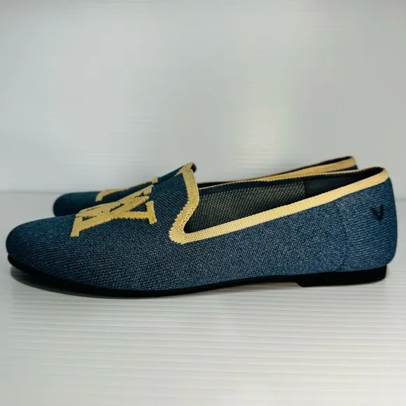 Vivaia Denim Round Toe Knitted Loafers Size 38