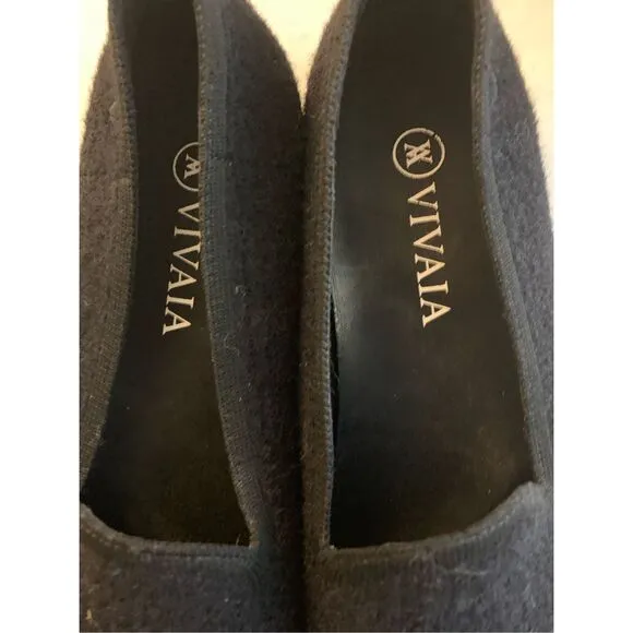 Vivaia Elly Round Toe Fluffy Loafers black women's size 38.5 US 8
