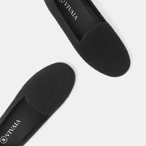 Vivaia Elly Round Toe Fluffy Loafers black women's size 38.5 US 8