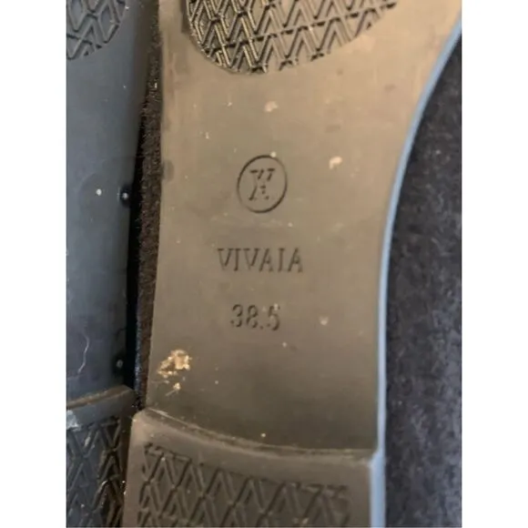 Vivaia Elly Round Toe Fluffy Loafers black women's size 38.5 US 8