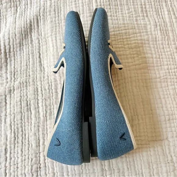 VIVAIA | Horsebit Loafers Carolina Blue Embroidered Round Toe Loafer 36