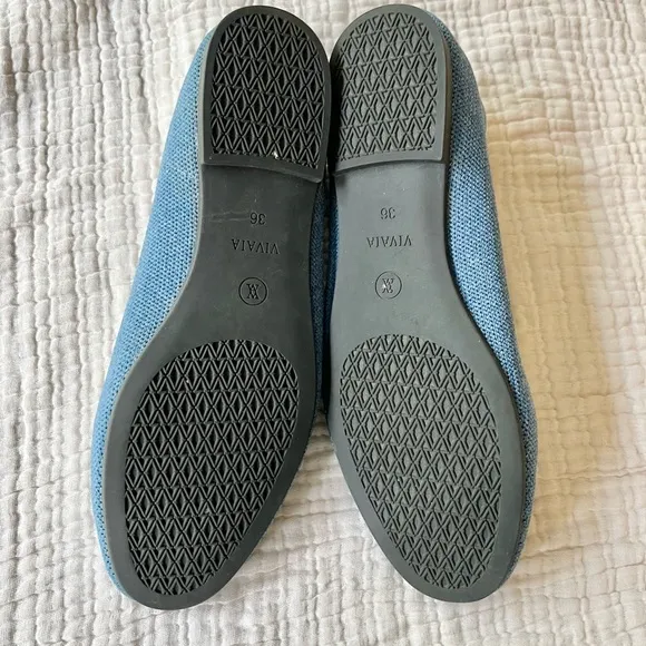 VIVAIA | Horsebit Loafers Carolina Blue Embroidered Round Toe Loafer 36
