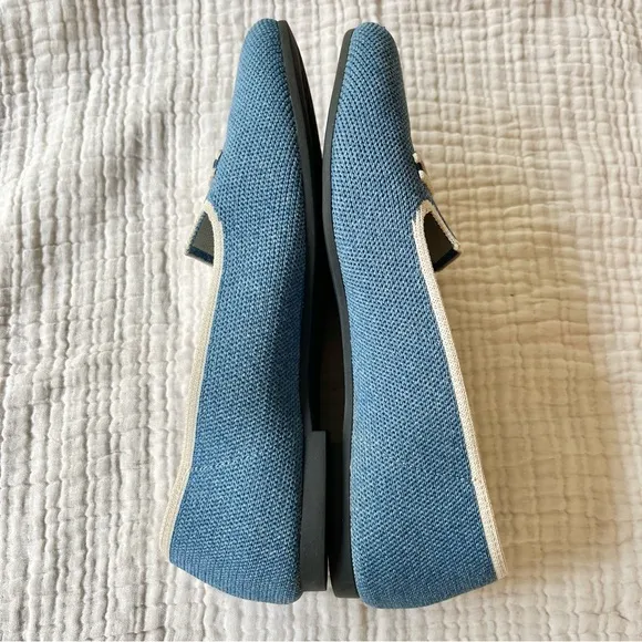 VIVAIA | Horsebit Loafers Carolina Blue Embroidered Round Toe Loafer 36