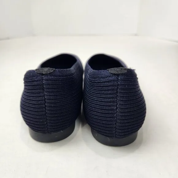VIVAIA Margot 2.0 Ballet Flats 37.5 Navy Blue V-Cut Square Toe Comfort