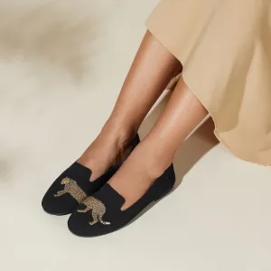 Vivaia Round-Toe Embroidered Loafers Audrey Leopard 39