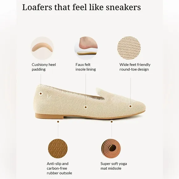 Vivaia Round-Toe Faux Mink-Knit Loafers