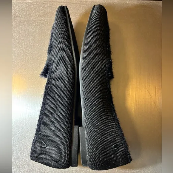 Vivaia Round-Toe Faux Mink-Knit Loafers