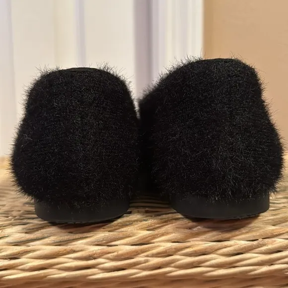 VIVAIA Square-Toe Faux Mink-Knit Flats (Margot2.0) Square Toe in Black sz 9.5