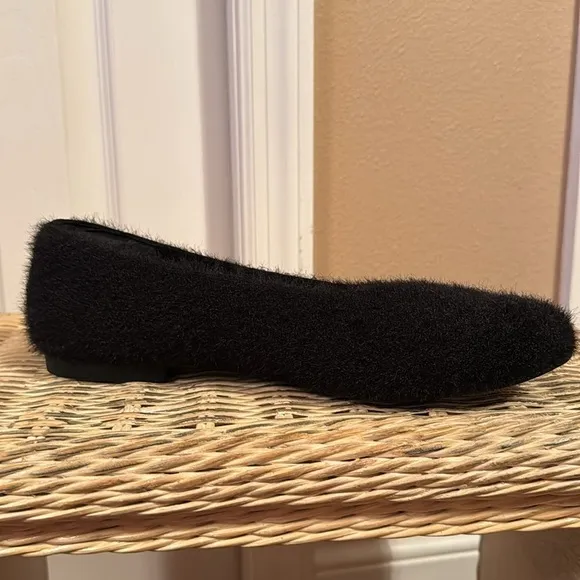 VIVAIA Square-Toe Faux Mink-Knit Flats (Margot2.0) Square Toe in Black sz 9.5