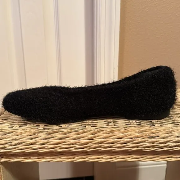VIVAIA Square-Toe Faux Mink-Knit Flats (Margot2.0) Square Toe in Black sz 9.5