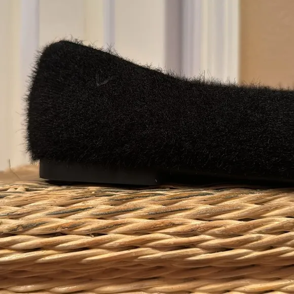 VIVAIA Square-Toe Faux Mink-Knit Flats (Margot2.0) Square Toe in Black sz 9.5