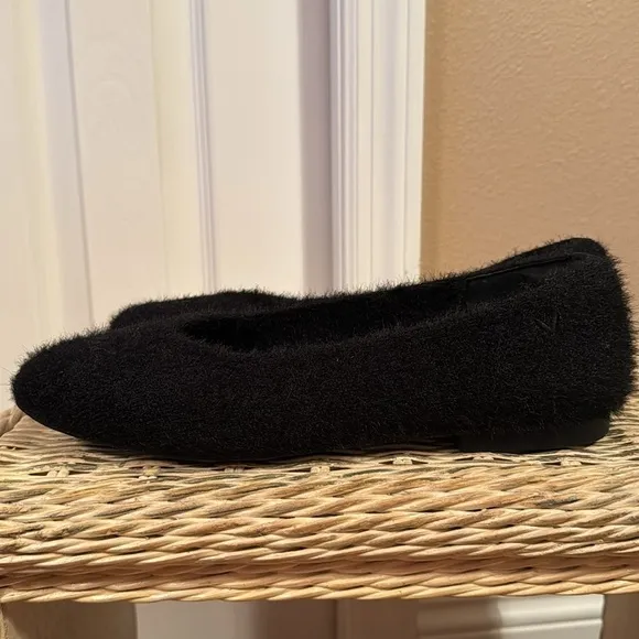 VIVAIA Square-Toe Faux Mink-Knit Flats (Margot2.0) Square Toe in Black sz 9.5