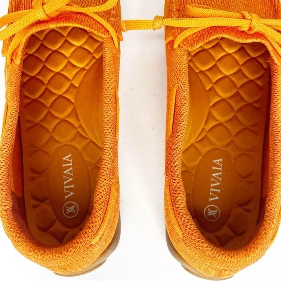 Vivaia Square Toe Loafers Jackie in Citrus Orange Size 40