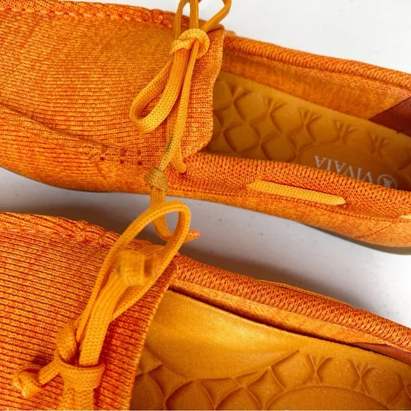 Vivaia Square Toe Loafers Jackie in Citrus Orange Size 40