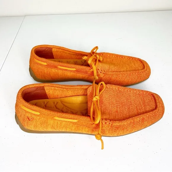 Vivaia Square Toe Loafers Jackie in Citrus Orange Size 40