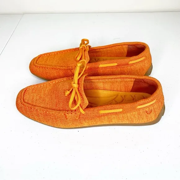 Vivaia Square Toe Loafers Jackie in Citrus Orange Size 40