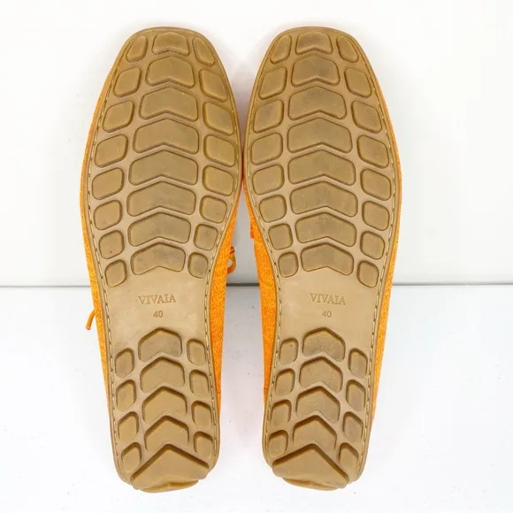 Vivaia Square Toe Loafers Jackie in Citrus Orange Size 40