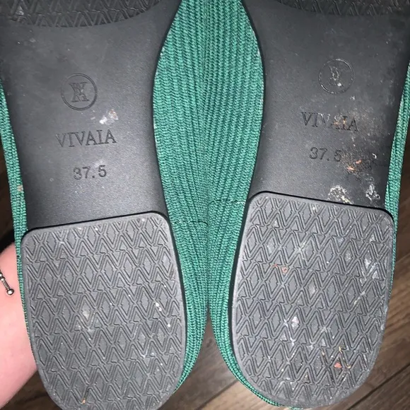 Vivaia  Square-Toe Loafers (Samantha Forest Green knit spring coquette boho
