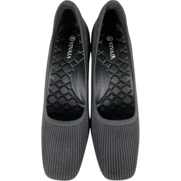 VIVAIA Square-Toe Wedge Margot Wedge Pro Size 9 Size 40 Black