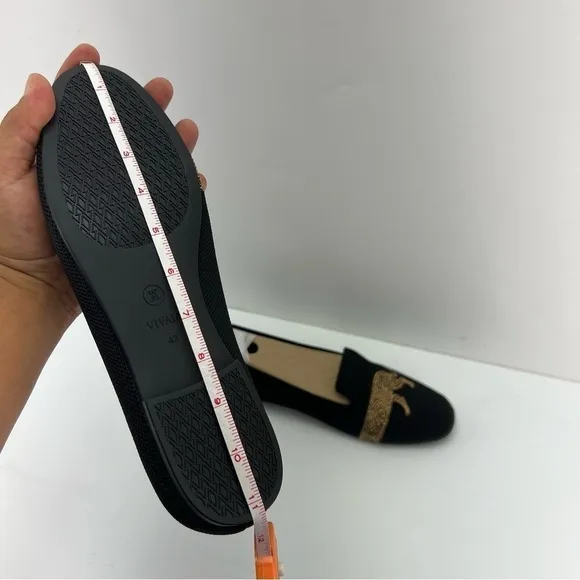 Vivaia, Women's Round-Toe Embroidered Loafers (Audrey) - Black-Cheetah. Size: 43