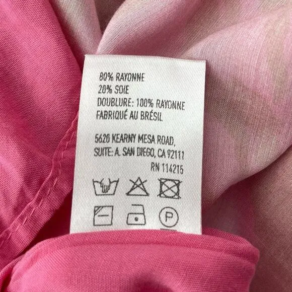 Vix Paula Hermanny | NWT Pink Animal Eleanor Cut Out Puff Sleeve Maxi Dress 0