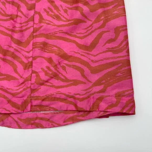 Vix Paula Hermanny | NWT Pink Animal Eleanor Cut Out Puff Sleeve Maxi Dress 0