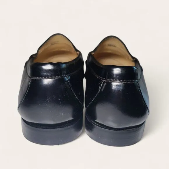 VNTG Cole Haan Men's Pinch Tassel Black Leather Loafers Dress Shoes Size 10.5 3E