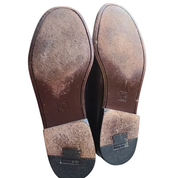VNTG Cole Haan Men's Pinch Tassel Black Leather Loafers Dress Shoes Size 10.5 3E