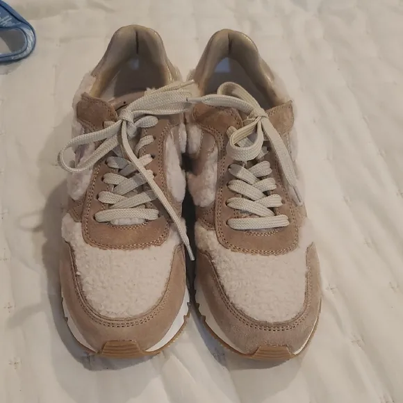 Voile Blanche - Julia Suede/Metallic Fur Sneaker in Brown &amp; Beige