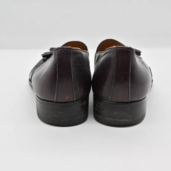 Vtg BRUNO MAGLI Loafers Mens Size 9 Tassel Purple Leather Preppy Academia 90s